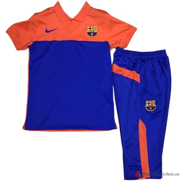 Polo Barcelona Conjunto Completo 2017-2018 Naranja Azul